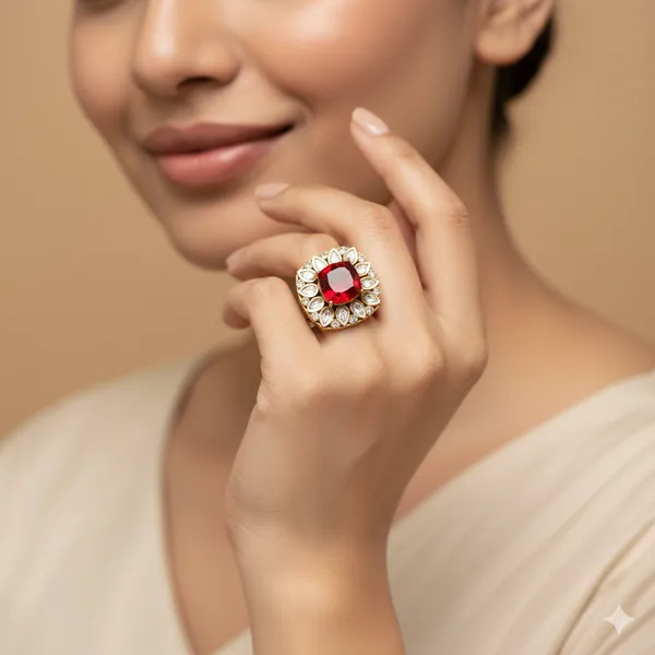 Red_Stunning_Square_Shape_Red_Ruby_Kundan_Ring