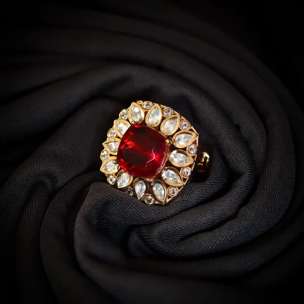 Red_Stunning_Square_Shape_Red_Ruby_Kundan_Ring
