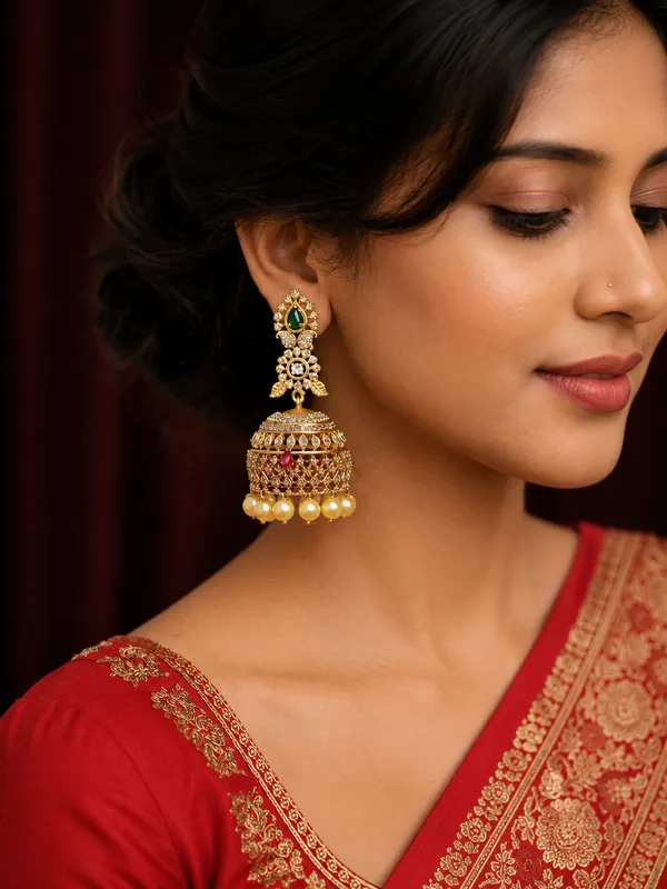 Ruby_Green_Cz_Fusion_Jhumka