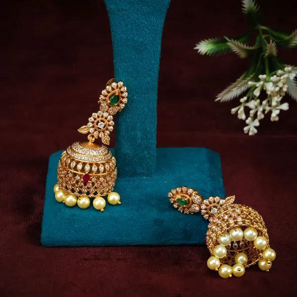 Ruby_Green_Cz_Fusion_Jhumka