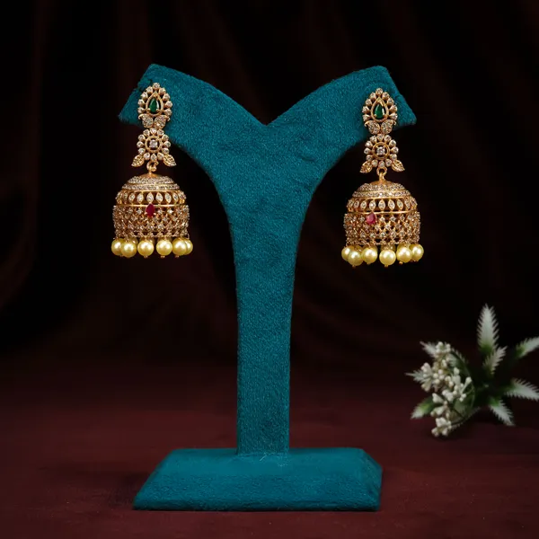 Ruby_Green_Cz_Fusion_Jhumka