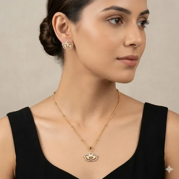 White_Crystal_White_Kundan_Chain_Set_For_Women