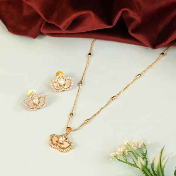 White_Crystal_White_Kundan_Chain_Set_For_Women