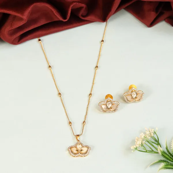 White_Crystal_White_Kundan_Chain_Set_For_Women