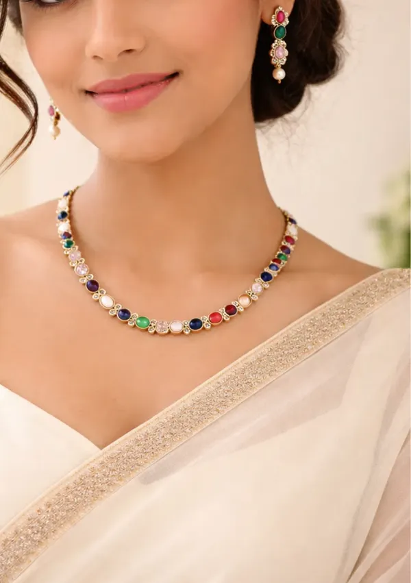 Navaratna_Antique_Cz_Stone_Necklace_Set_For_Women