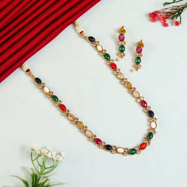 Navaratna_Antique_Cz_Stone_Necklace_Set_For_Women