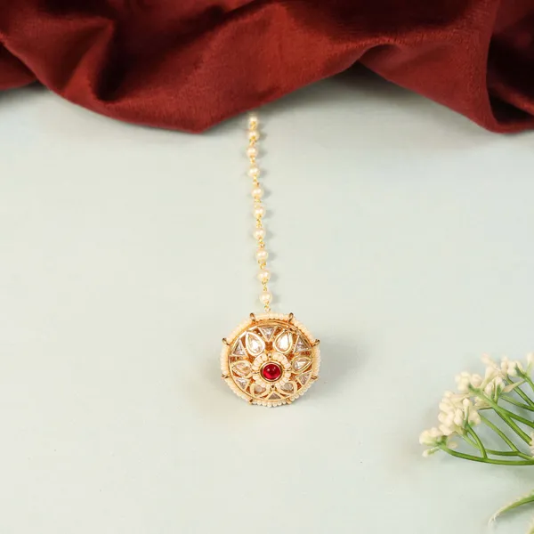 Ruby_White_Triveni_Sterling_Red_Ruby_Gold_Plated_Kundan_Tikka