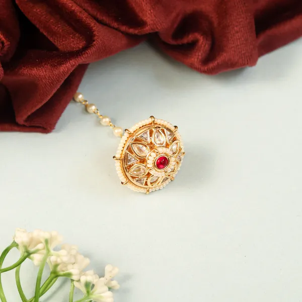 Ruby_White_Triveni_Sterling_Red_Ruby_Gold_Plated_Kundan_Tikka