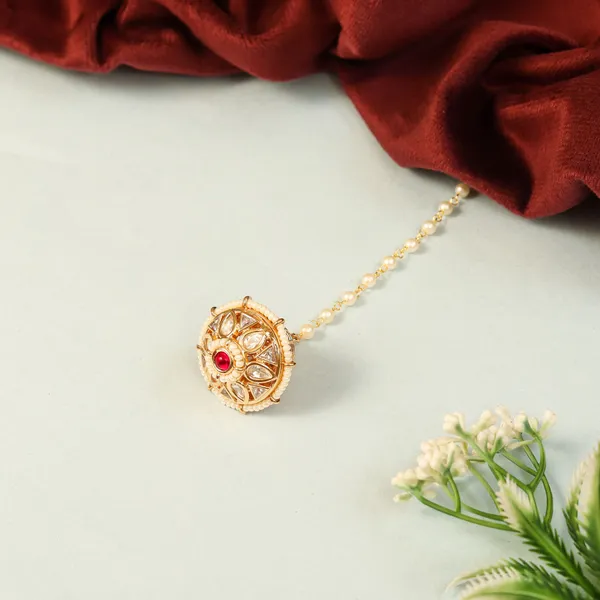 Ruby_White_Triveni_Sterling_Red_Ruby_Gold_Plated_Kundan_Tikka