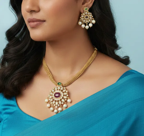 Elegant_Gold_Plated_Pendant_Set
