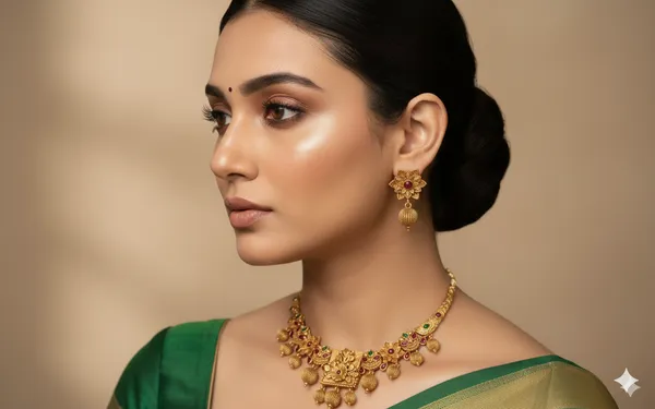 Rajwada_Floral_Antique_Gold_Necklace_Set