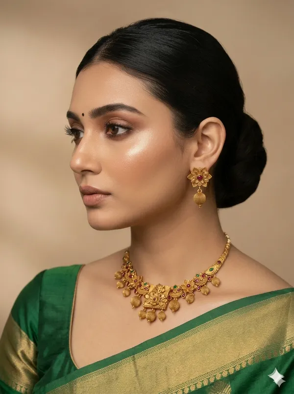 Rajwada_Floral_Antique_Gold_Necklace_Set