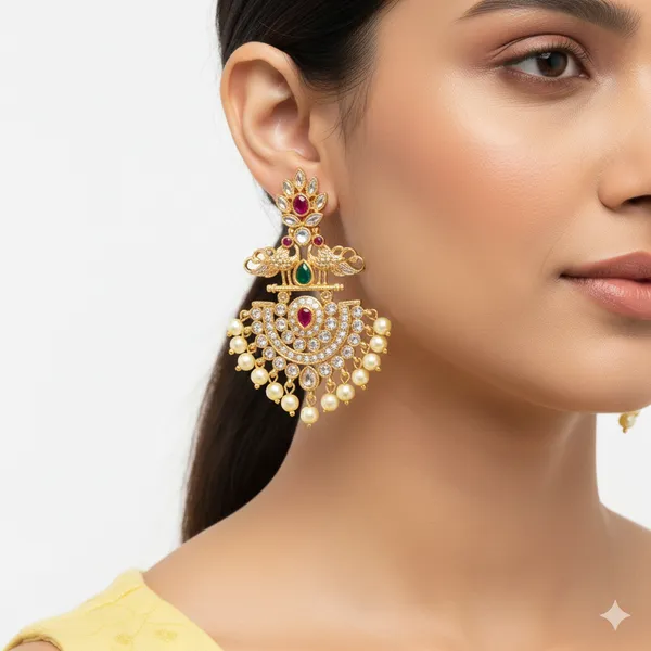 Ruby_Green_Antique_Peacock_Ad_Earring