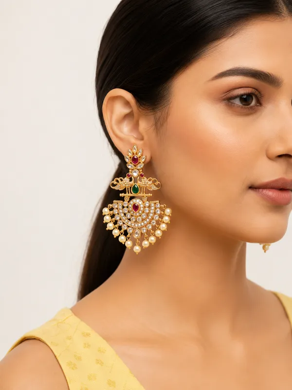 Ruby_Green_Antique_Peacock_Ad_Earring