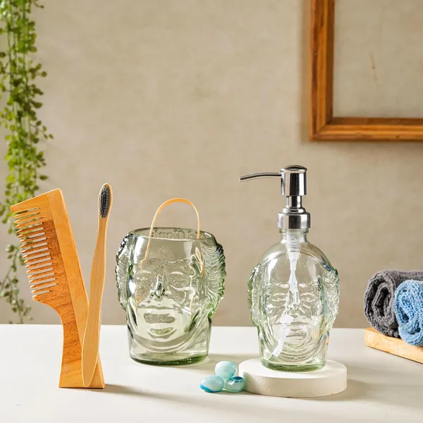 Pack_Of_5_Old_Monk_Soap_Dispenser_With_Toothbrush_Holder_Bathware_Shelves_With_Bamboo_Toothbrush,_Tongue_Cleaner_&_Kacchi_Neem_Wooden_Comb,_Soap_Dispenser,_Toothbrush_Holder