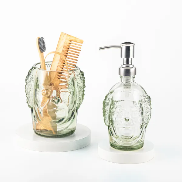 Pack_Of_5_Old_Monk_Soap_Dispenser_With_Toothbrush_Holder_Bathware_Shelves_With_Bamboo_Toothbrush,_Tongue_Cleaner_&_Kacchi_Neem_Wooden_Comb,_Soap_Dispenser,_Toothbrush_Holder