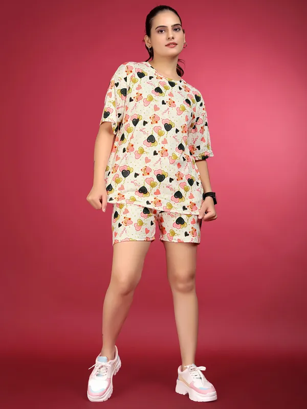 Multi_Colour_Valentino_Elastane_Co-ord_Set_For_Women_|_Regular_Round_Neck_Short_Sleeve