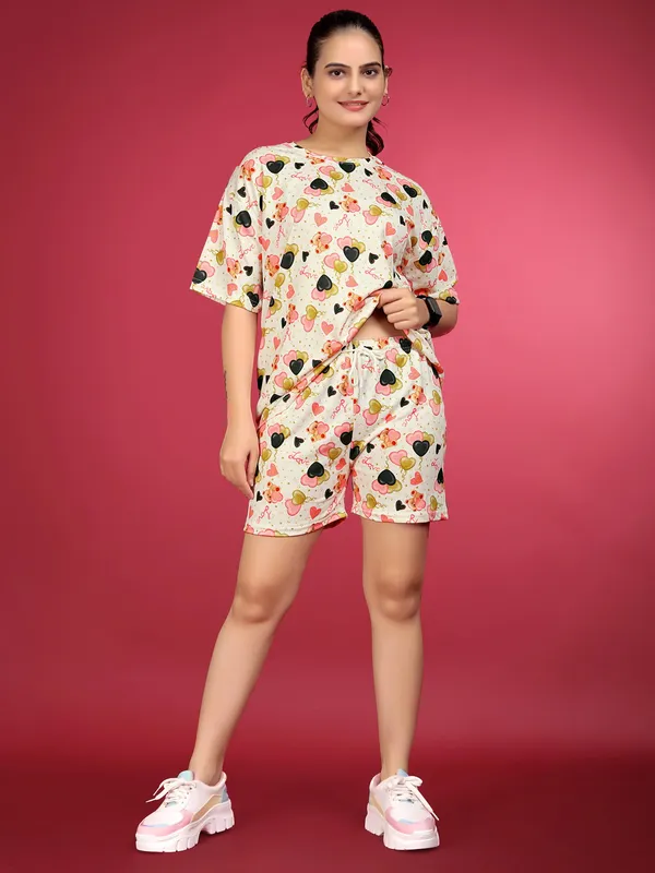 Multi_Colour_Valentino_Elastane_Co-ord_Set_For_Women_|_Regular_Round_Neck_Short_Sleeve