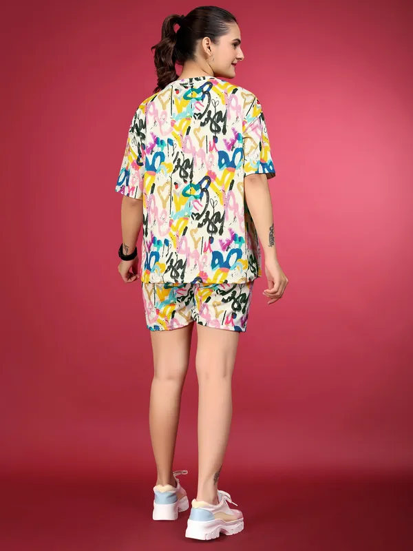 Multi_Colour_Valentino_Elastane_Co-ord_Set_For_Women_|_Regular_Round_Neck_Short_Sleeve