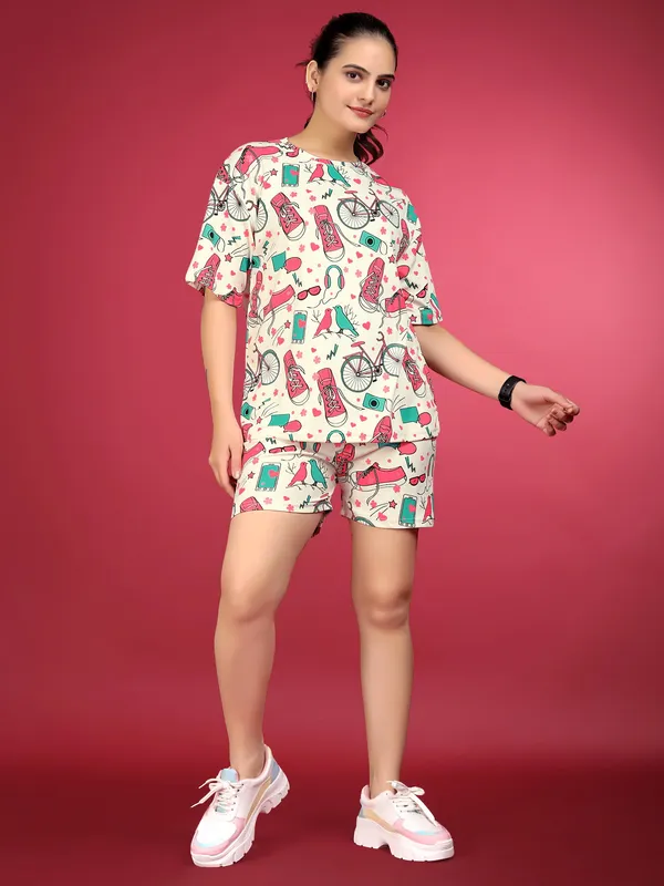 Multi_Colour_Valentino_Elastane_Co-ord_Set_For_Women_|_Regular_Round_Neck_Short_Sleeve