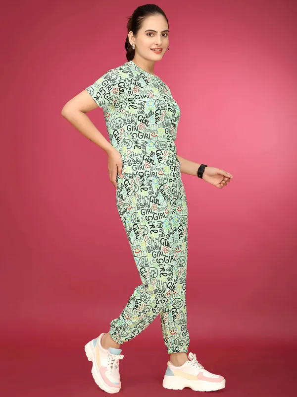 Multi_Colour_Valentino_Elastane_T-Shirt_&_Pyjamas_Set_For_Women_|_Regular_Round_Neck_Short_Sleeve
