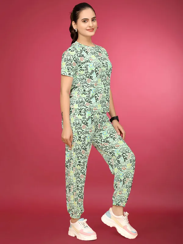Multi_Colour_Valentino_Elastane_T-Shirt_&_Pyjamas_Set_For_Women_|_Regular_Round_Neck_Short_Sleeve