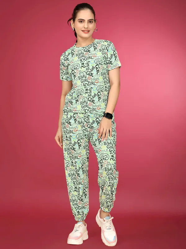 Multi_Colour_Valentino_Elastane_T-Shirt_&_Pyjamas_Set_For_Women_|_Regular_Round_Neck_Short_Sleeve