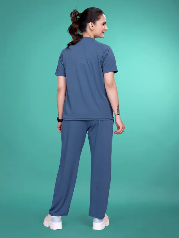 Blue_Solid_Valentino_Elastane_NightSuit_Set_For_Women_|_Regular_Round_Neck_Short_Sleeve