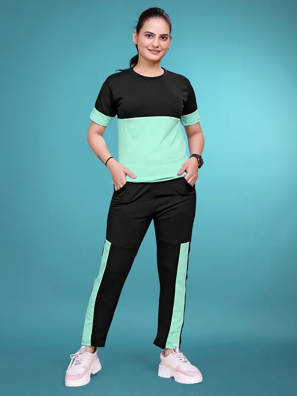 Pastle_Mint_Solid_Elastane_TrackSuit_Set_For_Women_|_Regular_Round_Neck_Short_Sleeve