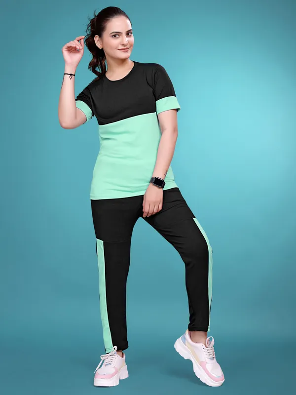 Pastle_Mint_Solid_Elastane_TrackSuit_Set_For_Women_|_Regular_Round_Neck_Short_Sleeve