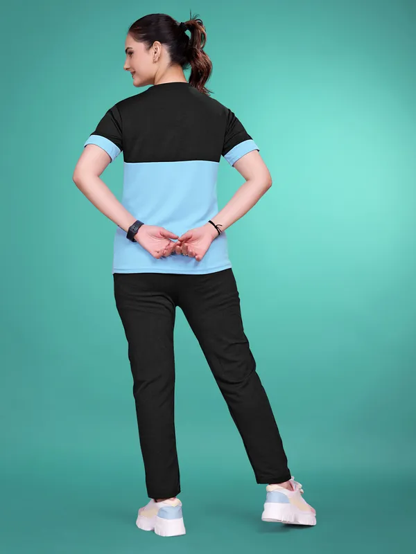 Blue_Solid_Elastane_TrackSuit_Set_For_Women_|_Regular_Round_Neck_Short_Sleeve