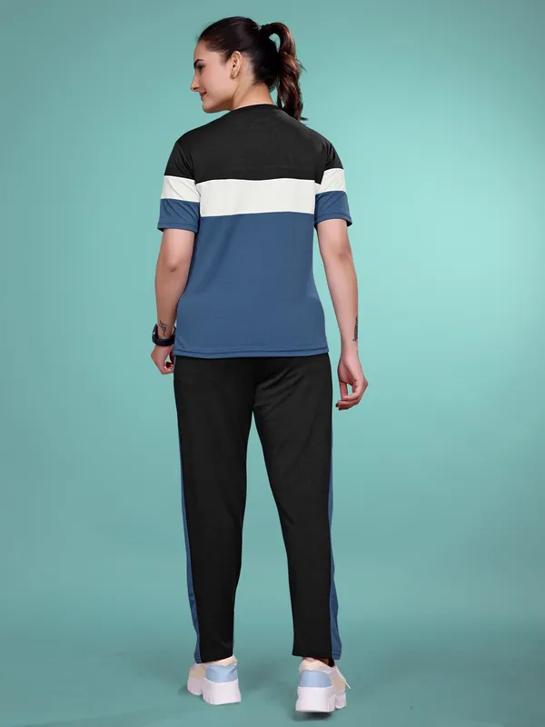 Tarkis_Blue__Printed_Elastane_TrackSuit_Set_For_Women_|_Regular_Round_Neck_Short_Sleeve