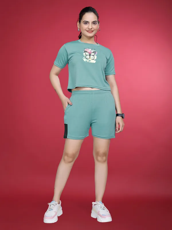 Mint_Printed_Elastane_Co-ord_Set_For_Women_I_Regular_Round_Neck_Short_Sleeve