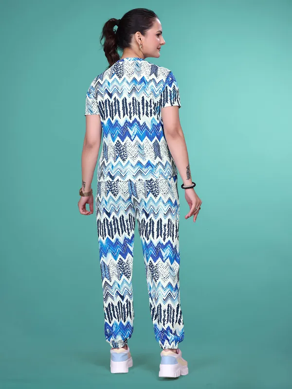 Blue_Printed_Valentino_Elastane_NightSuit_Set_For_Women_|_Regular_Round_Neck_Short_Sleeve