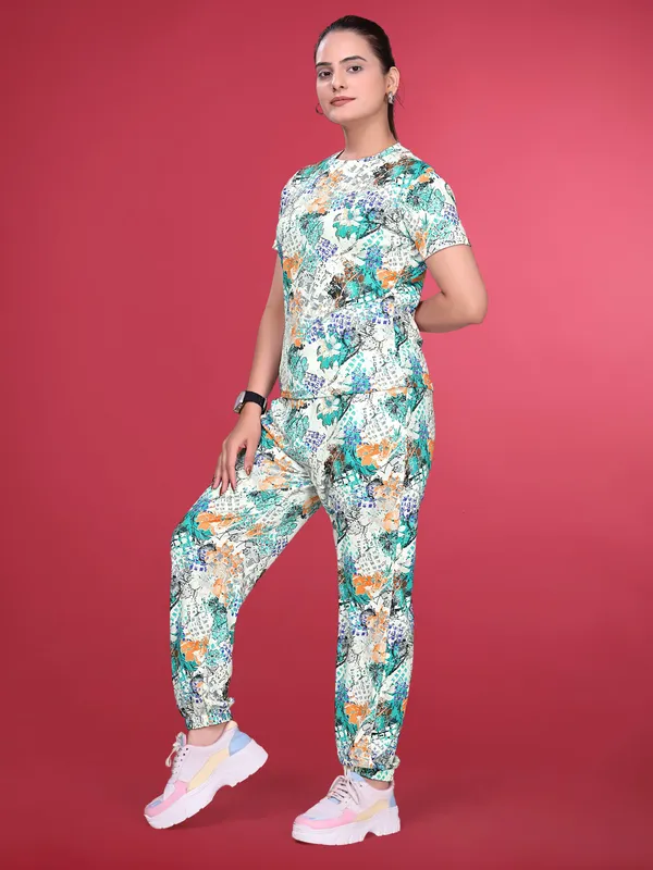 Multi_Printed_Valentino_Elastane_NightSuit_Set_For_Women_|_Regular_Round_Neck_Short_Sleeve