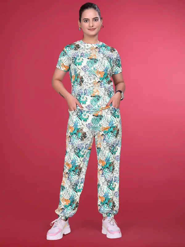 Multi_Printed_Valentino_Elastane_NightSuit_Set_For_Women_|_Regular_Round_Neck_Short_Sleeve