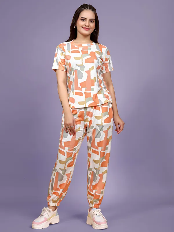 Multi_Colour_Valentino_Elastane_T-Shirt_&_Pyjamas_Set_For_Women_|_Regular_Round_Neck_Short_Sleeve