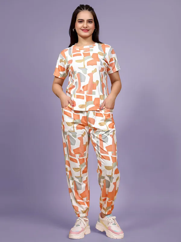Multi_Colour_Valentino_Elastane_T-Shirt_&_Pyjamas_Set_For_Women_|_Regular_Round_Neck_Short_Sleeve