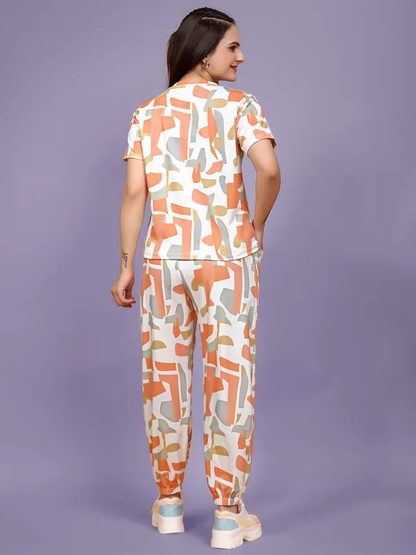Multi_Colour_Valentino_Elastane_T-Shirt_&_Pyjamas_Set_For_Women_|_Regular_Round_Neck_Short_Sleeve