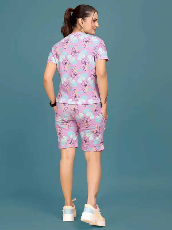 Multi_Colour_Valentino_Elastane_Co-ord_Set_For_Women_|_Regular_Round_Neck_Short_Sleeve