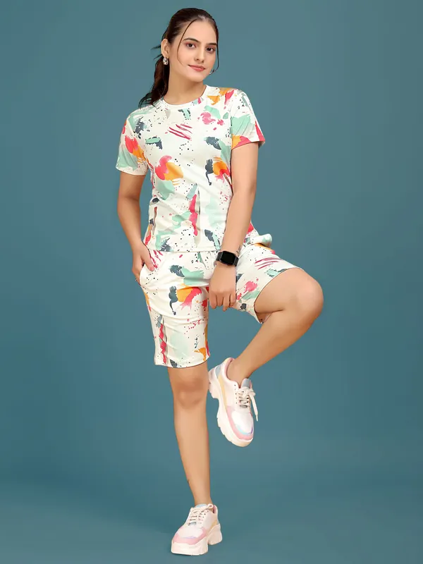 Multi_Colour_Valentino_Elastane_Co-ord_Set_For_Women_|_Regular_Round_Neck_Short_Sleeve