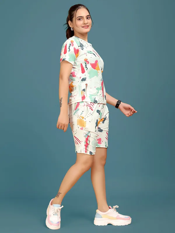 Multi_Colour_Valentino_Elastane_Co-ord_Set_For_Women_|_Regular_Round_Neck_Short_Sleeve