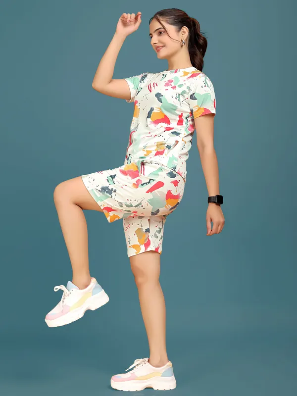 Multi_Colour_Valentino_Elastane_Co-ord_Set_For_Women_|_Regular_Round_Neck_Short_Sleeve