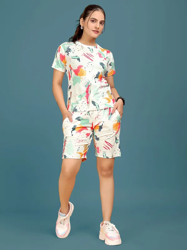 Multi_Colour_Valentino_Elastane_Co-ord_Set_For_Women_|_Regular_Round_Neck_Short_Sleeve
