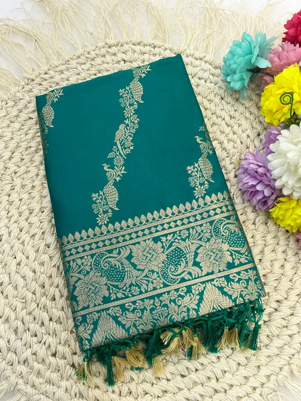 Banarasi_Silk_Saree_With_Rich_Zari_Work_-_Teal_Green