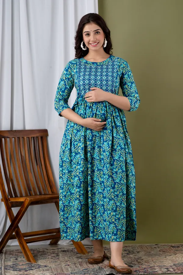 Blue_Feeding_Maternity_Kurti_Sky_Blue_For_Women