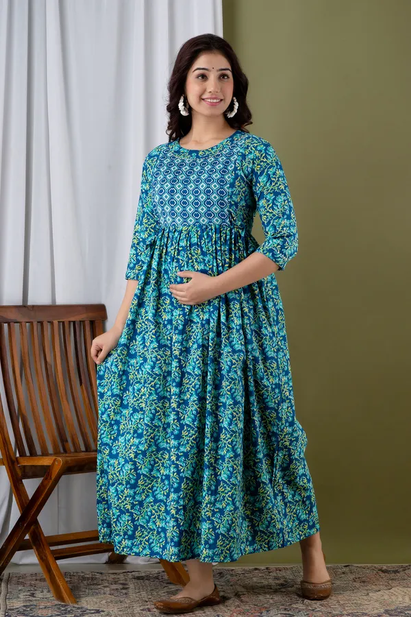 Blue_Feeding_Maternity_Kurti_Sky_Blue_For_Women