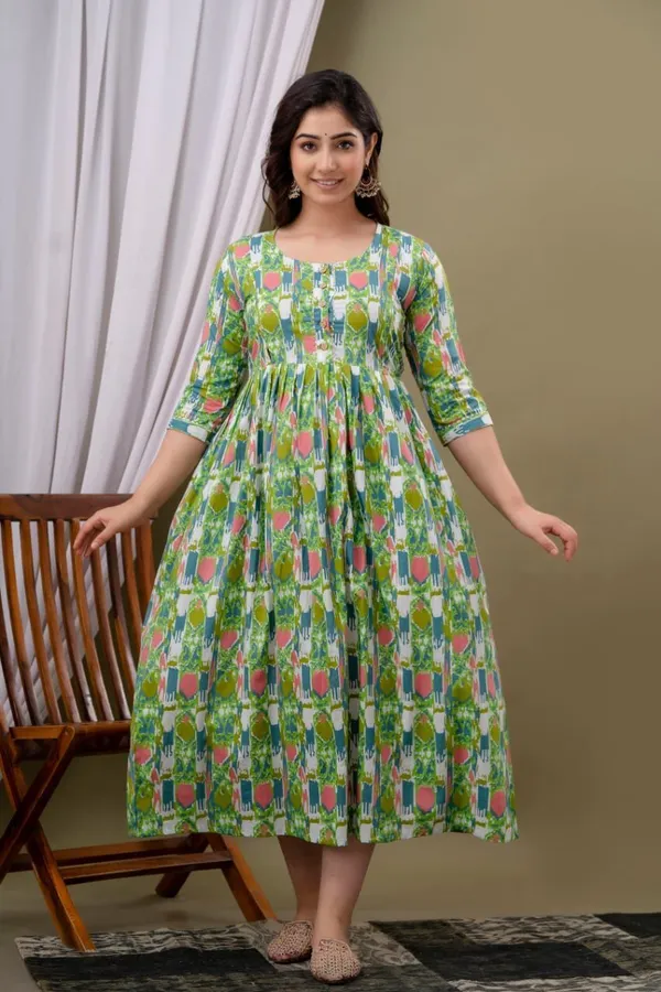 Green_Feeding_Maternity_Kurti_Parrot_Green_For_Women