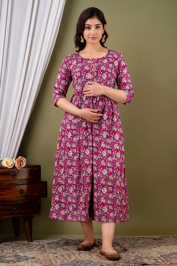 Pink_Feeding_Kurti_,_Stylish_And_Comfortable_Nursing_Wear_With_Zip__For_Women