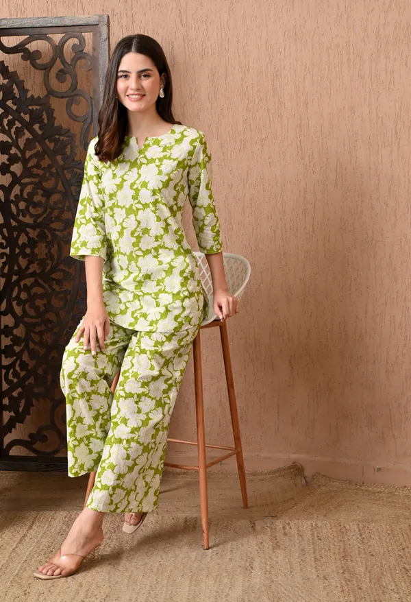 Trendy_Green_Cotton_Co-ord_Set